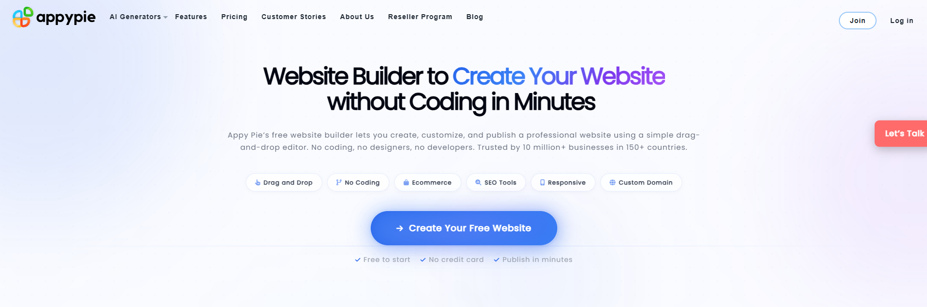 Appy Pie Website Builder - low code no code