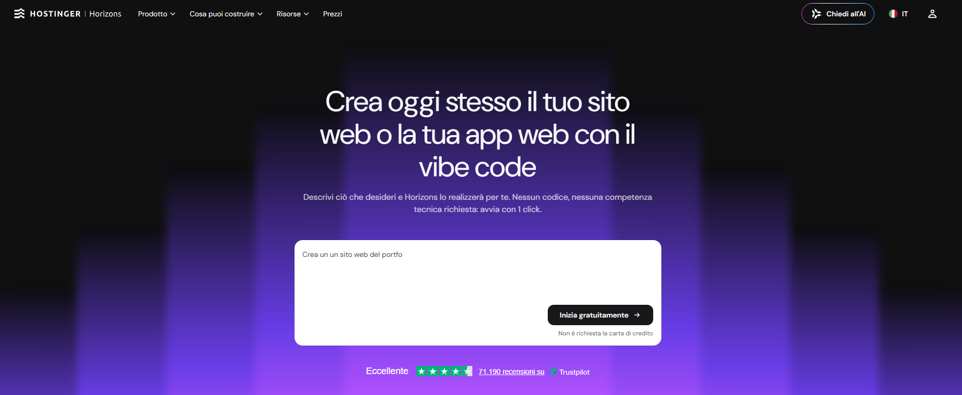 Hostinger AI Website Builder economico con hosting incluso