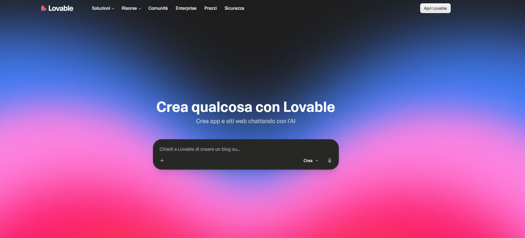 Lovable - generatore di web app AI da prompt