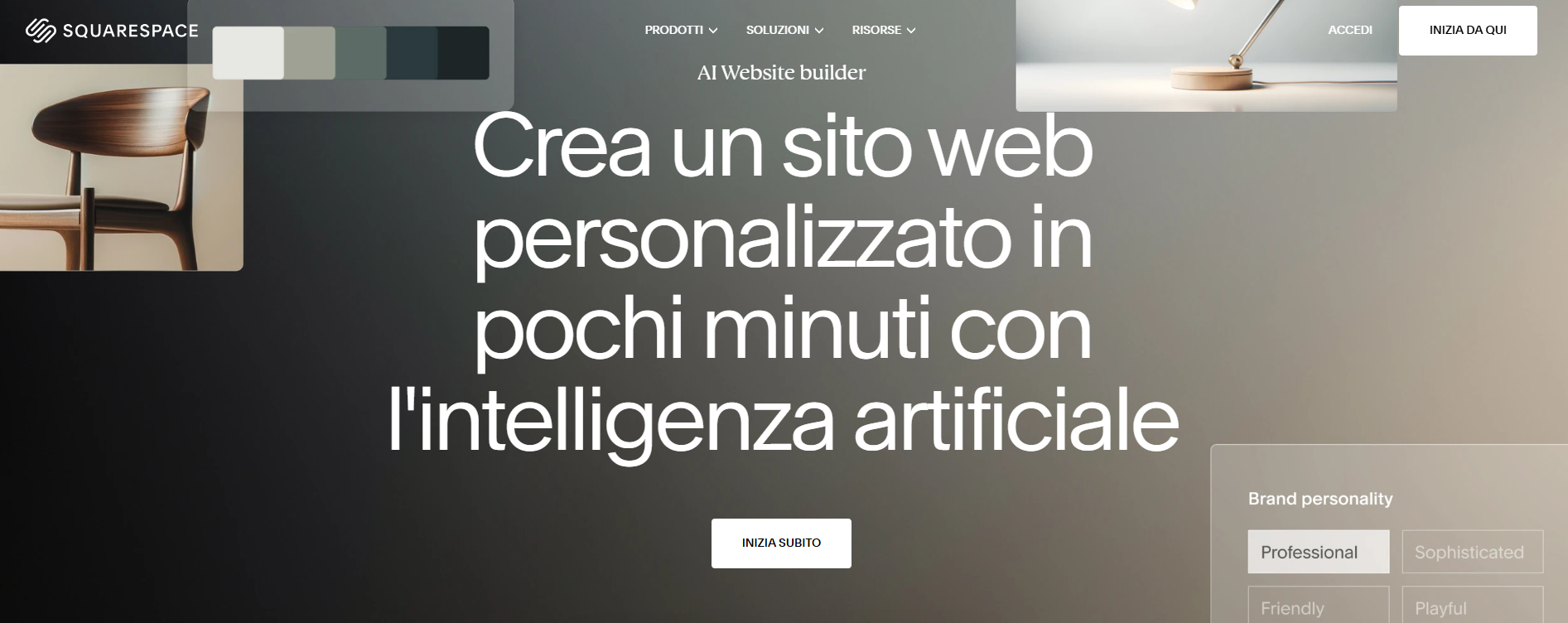Squarespace Blueprint AI per portfolio ed e-commerce