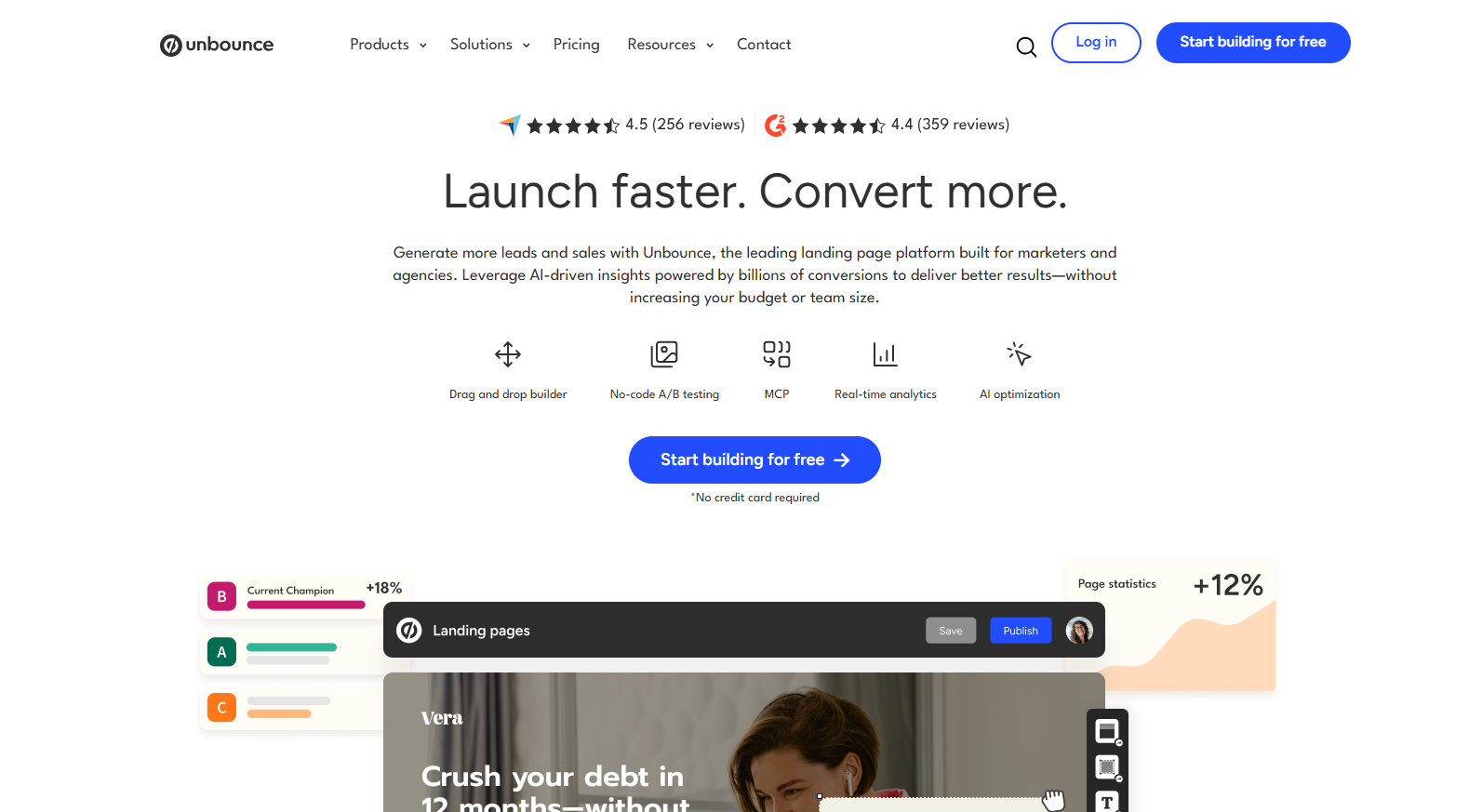 Unbounce Smart Builder - landing page ottimizzate AI