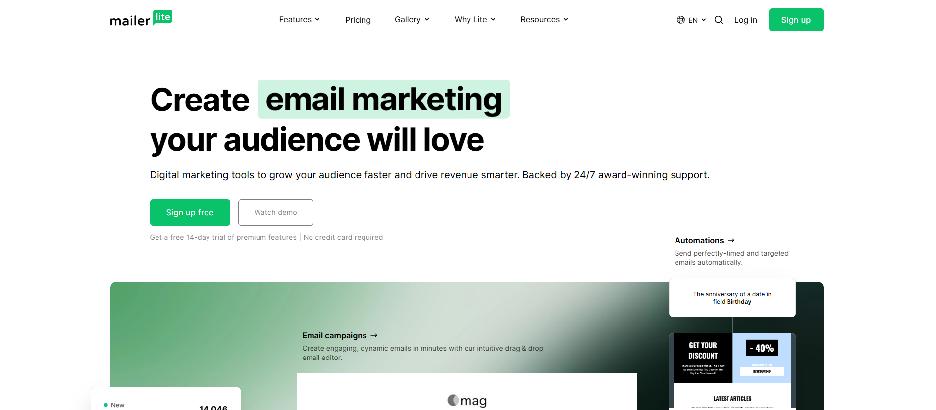 MailerLite piano gratuito email marketing