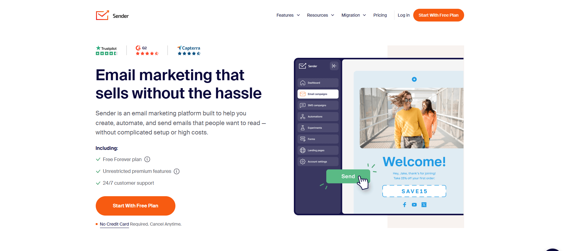 Sender.net piano gratuito email marketing